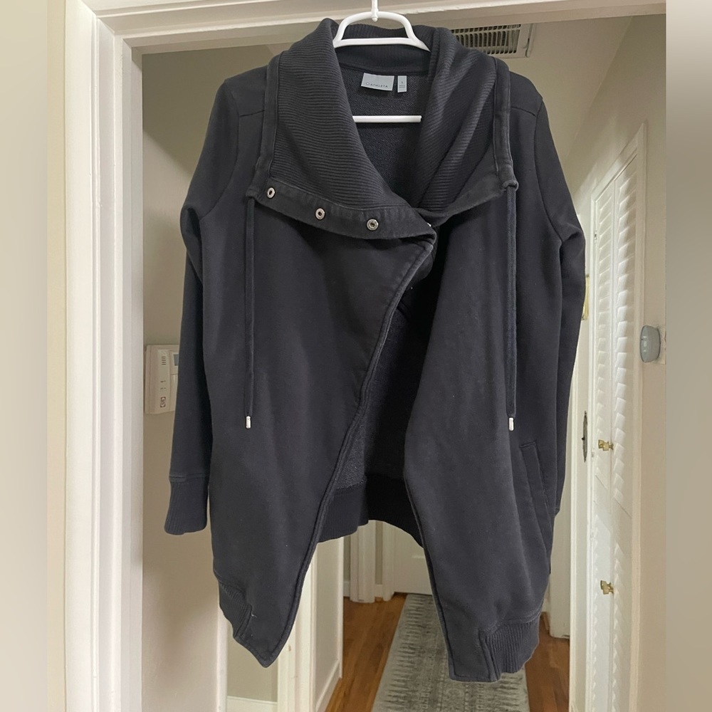Athleta Heavy Cotton High Neck Open Jacket